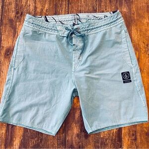 Men’s Volcom Slingers Board Shorts Size 30 Aqua Green